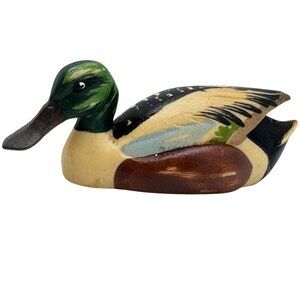 Anri Wildlife Collection Shoveler Duck Figurine Handcrafted Painted In Italy Vtg